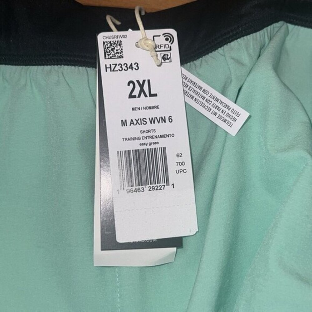Adidas Axis Short Mens XXL Mint Green 6” Inseam Training Athletic Stretch NEW - Picture 4 of 9